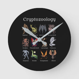 Cryptozoology Cryptid Creatures Round Clock