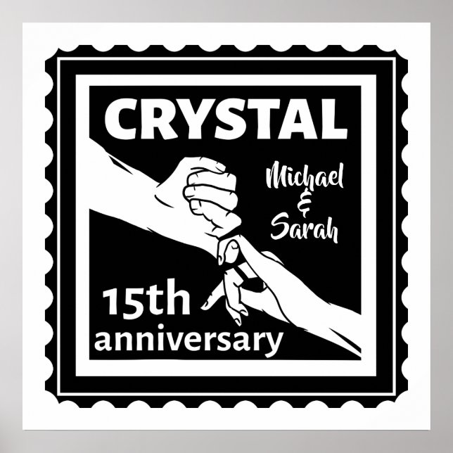Crystal 15th wedding anniversary holding hands poster (Front)