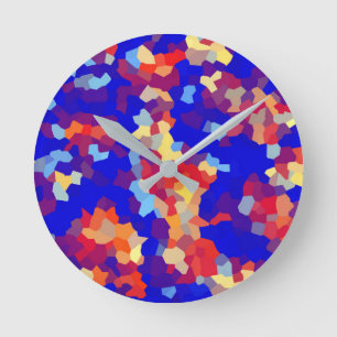 Crystal Abstract Pattern Round Clock