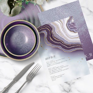 Crystal Agate Wedding Menu Amethyst ID825
