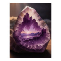 Crystal Amethyst Fantasy Sunrise Landscape 