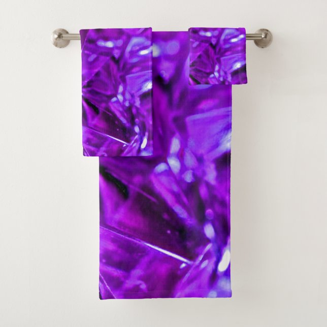 Crystal Amethyst Purple Gemstone Bath Towel Set (Insitu)