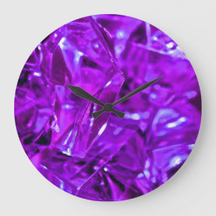Crystal Amethyst Purple Gemstone Large Clock
