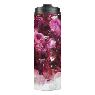 Crystal amethyst purple mineral thermal tumbler