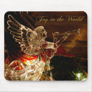 crystal angel Christmas Joy to the World Mouse Pad