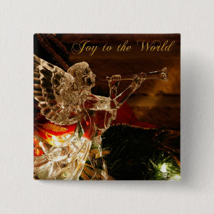 crystal angel Joy to the World 15 Cm Square Badge