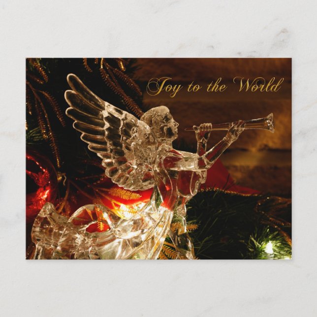 crystal angel  Joy to the World Holiday Postcard (Front)