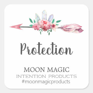 Crystal Arrow Floral Intention Candle Labels