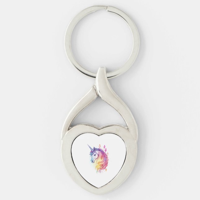 Crystal Aura Unicorn (1) Key Ring (Front)