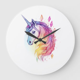 Crystal Aura Unicorn (1) Large Clock