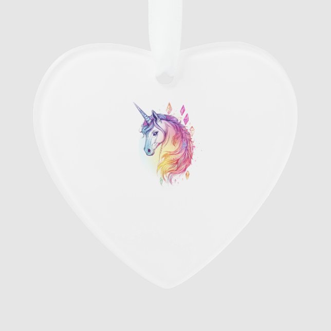 Crystal Aura Unicorn (1) Ornament (Front)