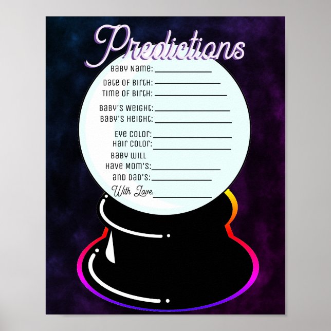 Crystal Ball Baby Predictions Game Poster (Front)