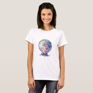 Crystal Ball Beautiful Witch White Halloween T-Shirt