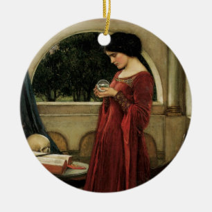 Crystal Ball by John William Waterhouse Ceramic Ornament