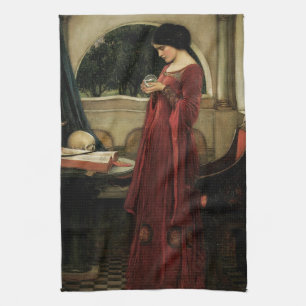 Crystal Ball by John William Waterhouse Tea Towel