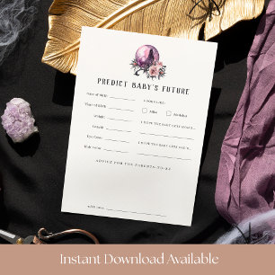 Crystal Ball Halloween Baby Shower Wishes Card