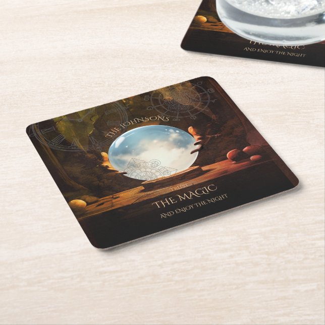 Crystal Ball Halloween Party Coaster (Angled)
