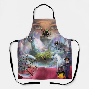 Crystal Ball Halloween Witch Apron