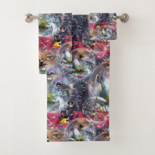 Crystal Ball Halloween Witch Bath Towel Set