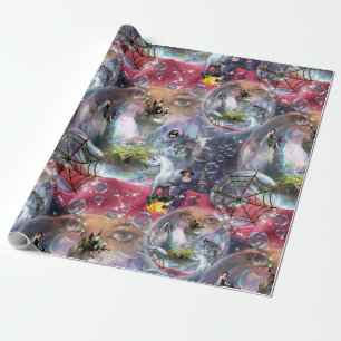 Crystal Ball Halloween Witch Wrapping Paper