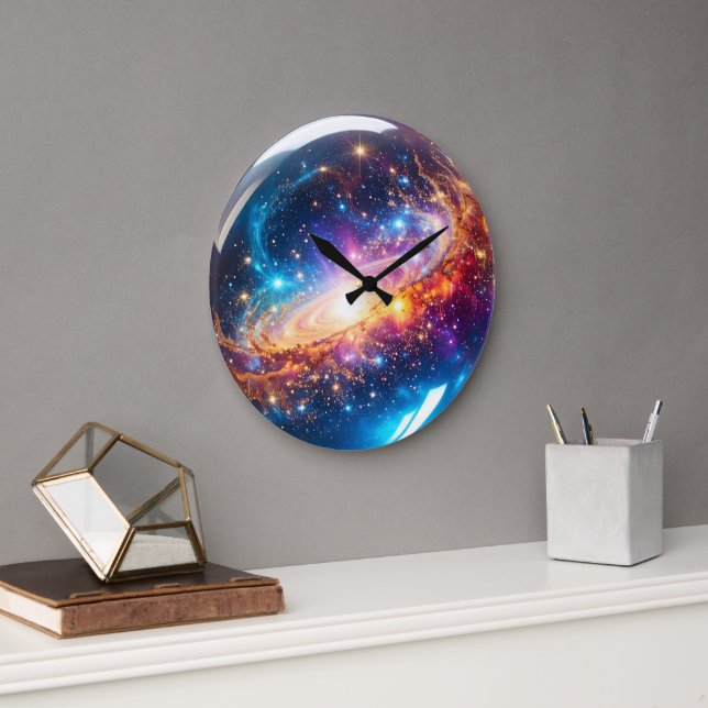 Crystal Ball - I See A Cosmic Event In Your Future Large Clock (Office)