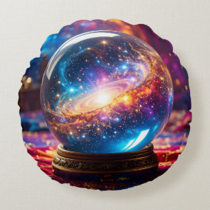 Crystal Ball - I See A Cosmic Event In Your Future Round Cushion