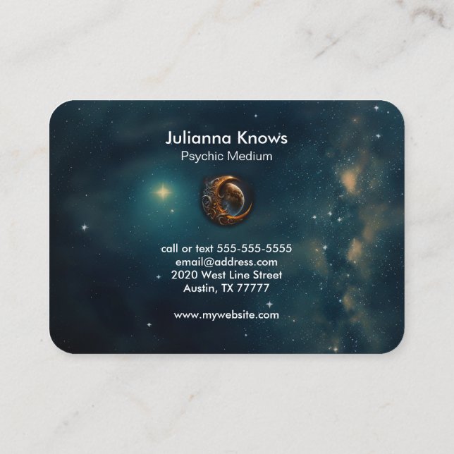 Crystal Ball Psychic Medium Tarot Reader Business Card (Back)