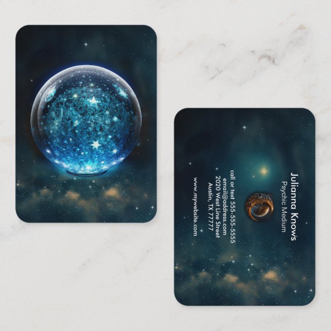 Crystal Ball Psychic Medium Tarot Reader Business Card (Front/Back)
