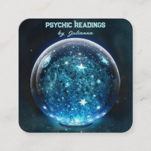 Crystal Ball Psychic Medium Tarot Reader Square Business Card