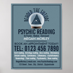 Crystal Ball, Psychic Reading Advertising Poster