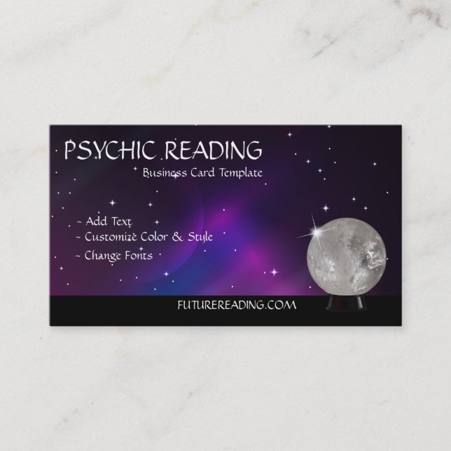 Crystal Ball Psychic Readings Business Card (Front)
