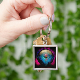 Crystal ball with eye key ring