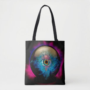 Crystal ball with eye tote bag