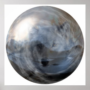 Crystal Ball Wolf Poster