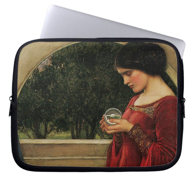 Crystal Ball Woman Waterhouse Painting Laptop Sleeve (Front)