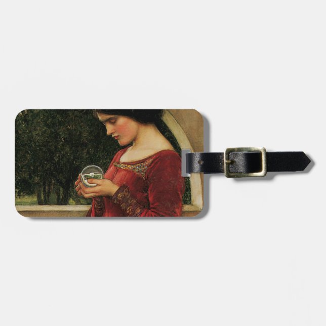 Crystal Ball Woman Waterhouse Painting Luggage Tag (Front Horizontal)