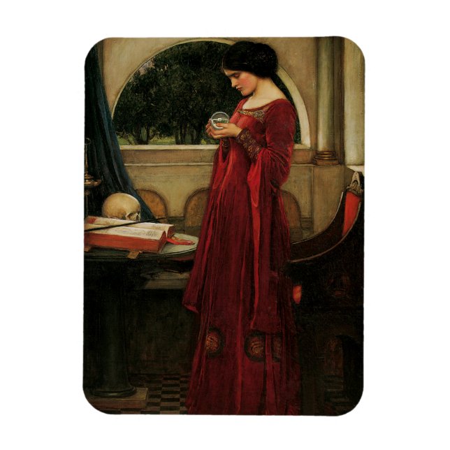 Crystal Ball Woman Waterhouse Painting Magnet (Vertical)