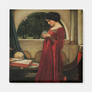Crystal Ball Woman Waterhouse Painting Magnet