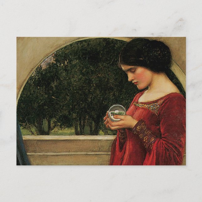 Crystal Ball Woman Waterhouse Painting Postcard (Front)