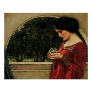 Crystal Ball Woman Waterhouse Painting Poster