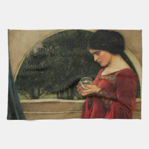 Crystal Ball Woman Waterhouse Painting Tea Towel