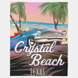 Crystal Beach Texas travel poster Fleece Blanket