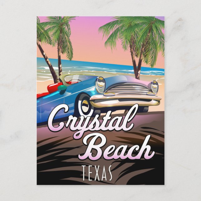Crystal Beach Texas travel poster Postcard (Front)