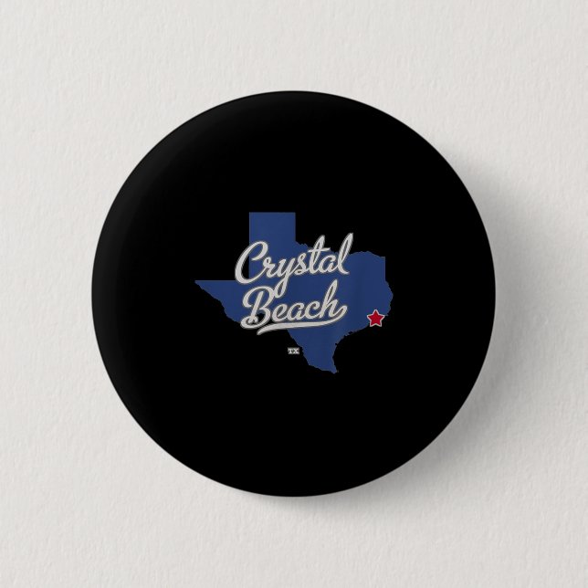Crystal Beach Texas Tx Map  6 Cm Round Badge (Front)