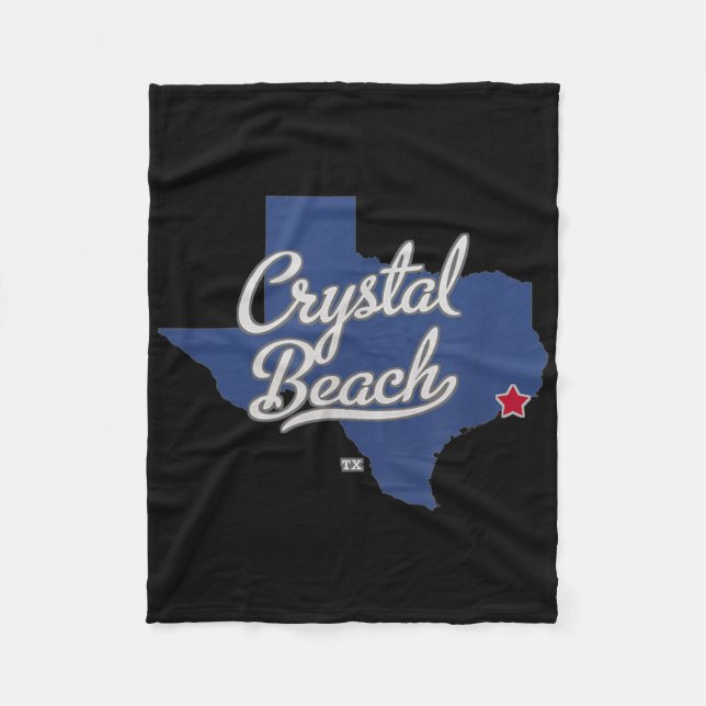 Crystal Beach Texas Tx Map  Fleece Blanket (Front)
