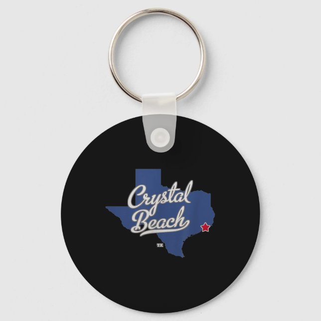 Crystal Beach Texas Tx Map  Key Ring (Front)