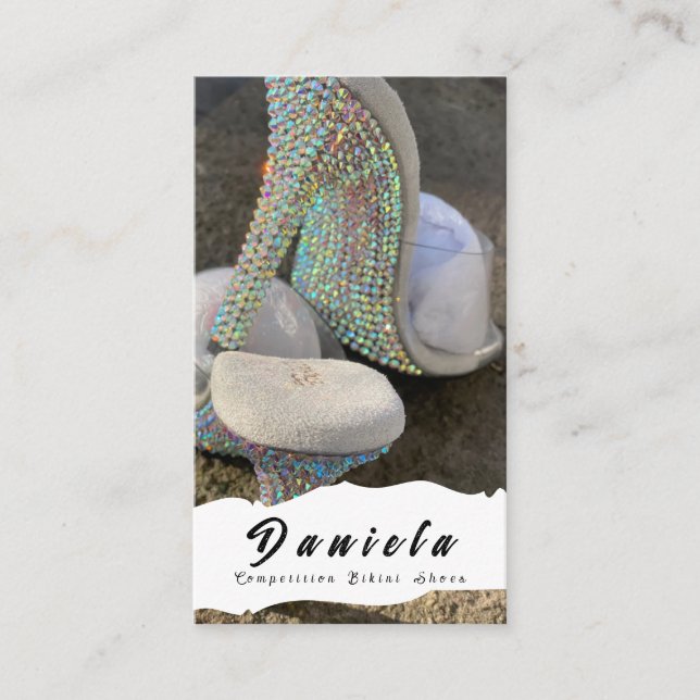 Crystal Bikini Fitness Competition Shoes Women Business Card (Front)