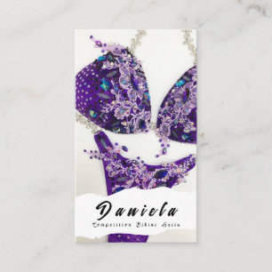 Crystal Bikini Fitness Competition Suits Women Bus Business Card