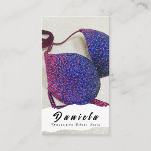 Crystal Bikini Fitness Competition Suits Women Business Card