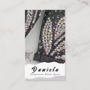 Crystal Bikini Fitness Competition Suits Women Business Card